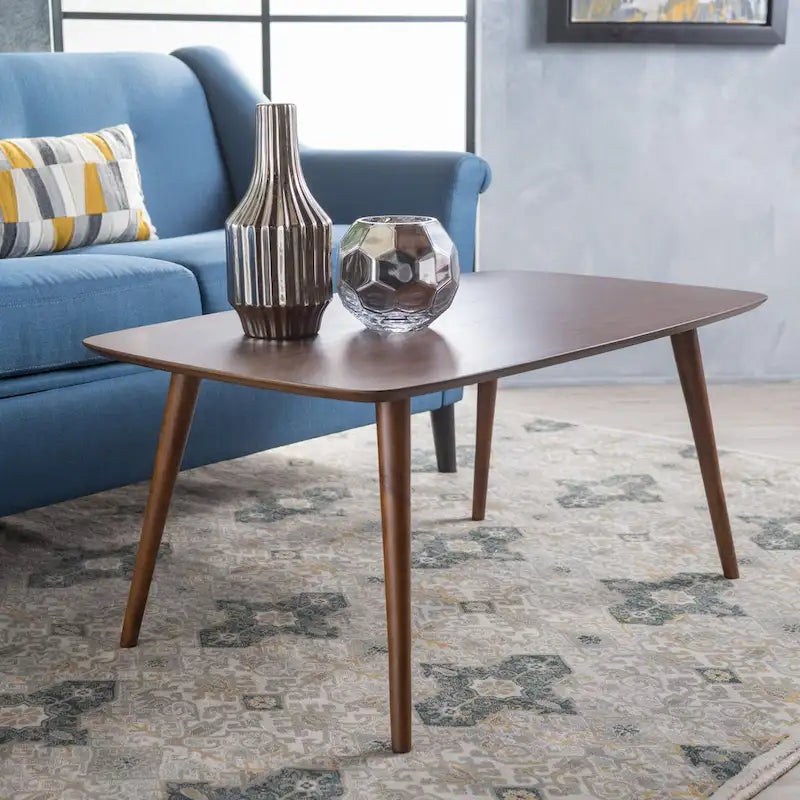 Table basse rectangulaire en bois Mid-Century - 39,50 L x 23,70 l x 18,25 H