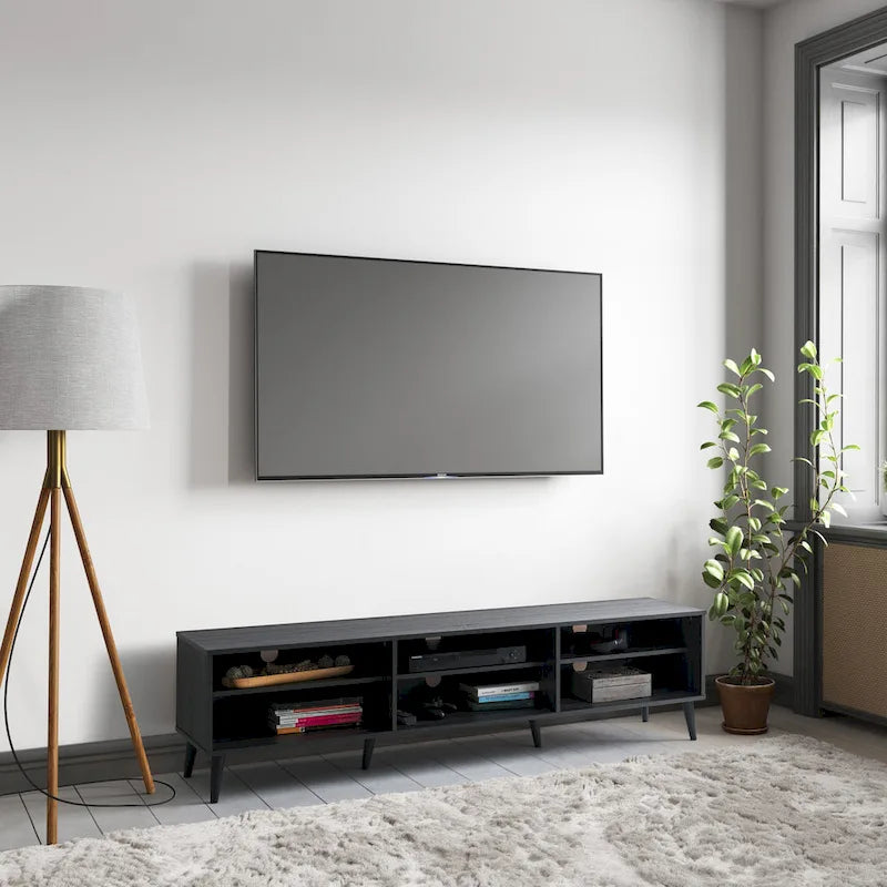 Meuble TV avec étagères ouvertes, pour téléviseurs jusqu'à 85 pouces