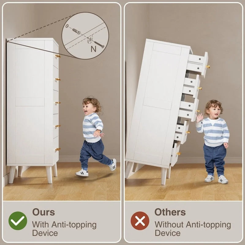 Commode 5 tiroirs pour chambre à coucher
