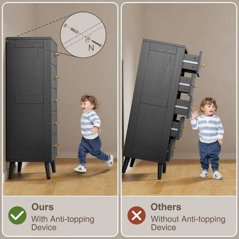 Commode 5 tiroirs pour chambre à coucher