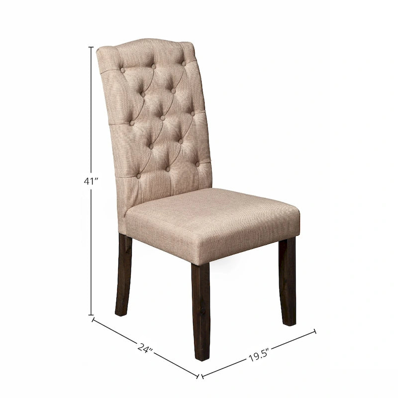 Chaises capitonnées (lot de 2) – Gris vieilli – 19,5 po L x 24 po P x 41 po H