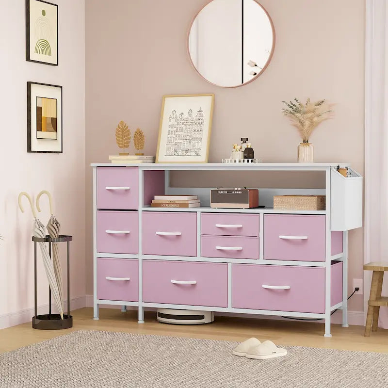 Meuble de rangement en tissu à 9 tiroirs, 50 W