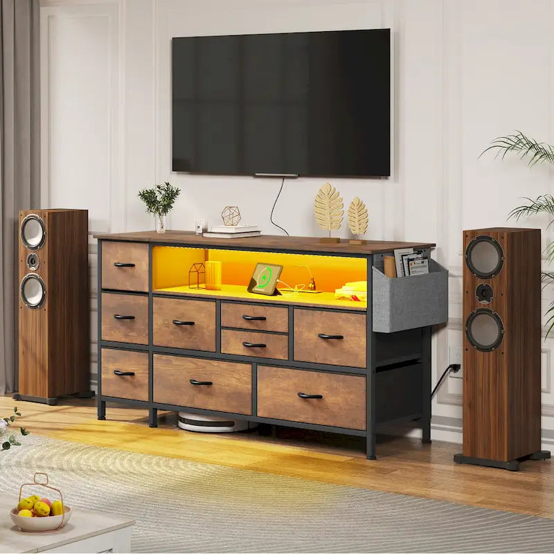Meuble de rangement en tissu à 9 tiroirs, 50 W