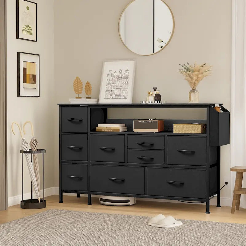 Meuble de rangement en tissu à 9 tiroirs, 50 W