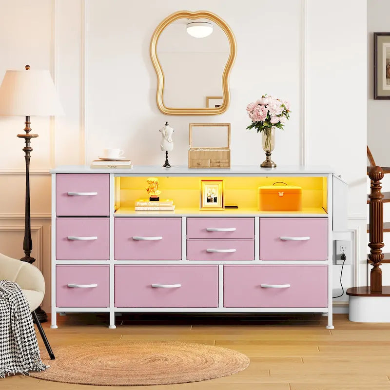Meuble de rangement en tissu à 9 tiroirs, 50 W