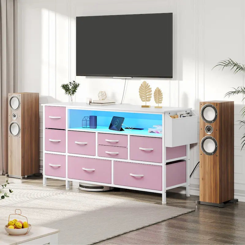 Meuble de rangement en tissu à 9 tiroirs, 50 W