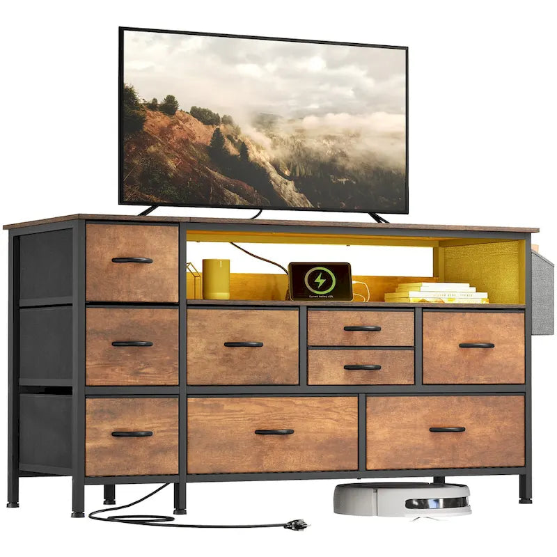 Meuble de rangement en tissu à 9 tiroirs, 50 W