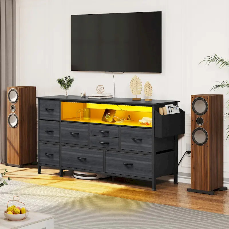 Meuble de rangement en tissu à 9 tiroirs, 50 W