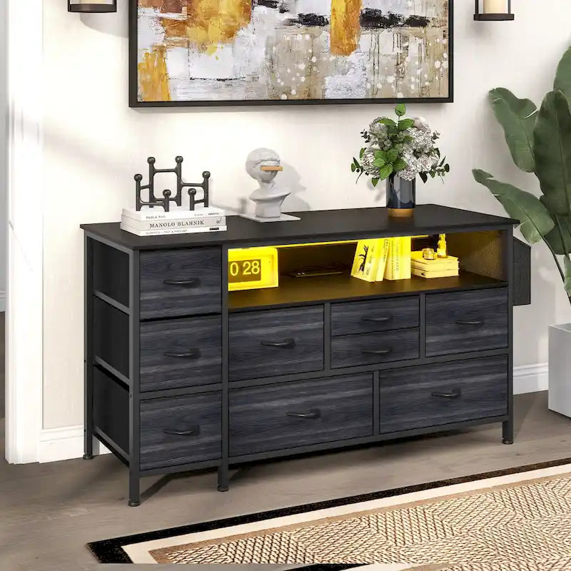Meuble de rangement en tissu à 9 tiroirs, 50 W