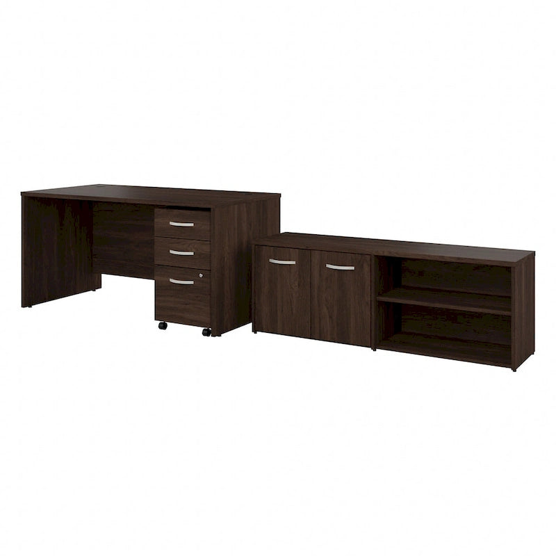 Bureau en C 60 po avec retour et armoire