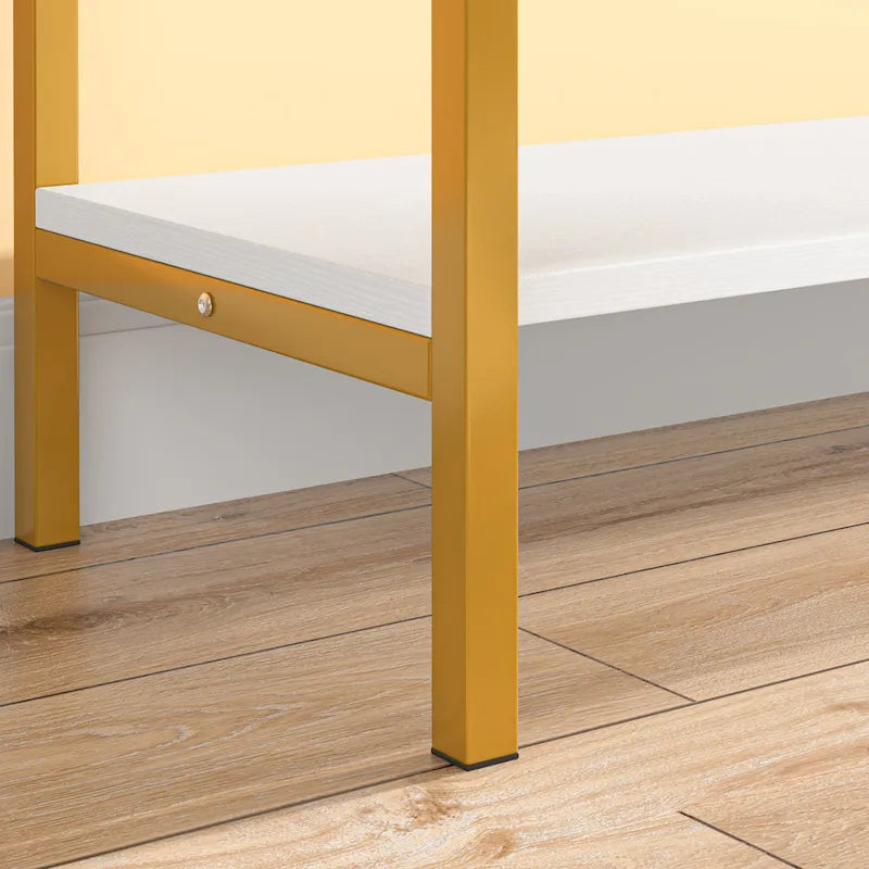 Console de 138 cm avec 3 tiroirs / Coiffeuse, table d'entrée noire avec étagères de rangement