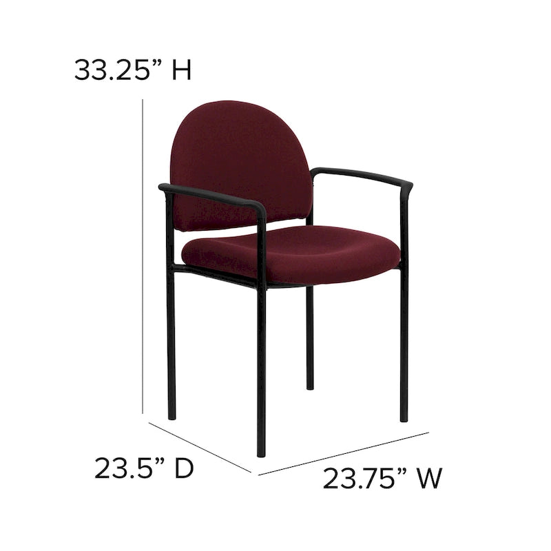 Chaise de réception/salle à manger empilable en acier avec accoudoirs Comfort