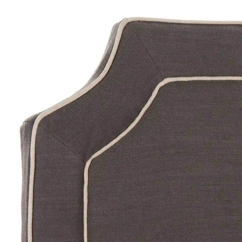 Tête de lit en lin gris anthracite avec passepoil gris clair
