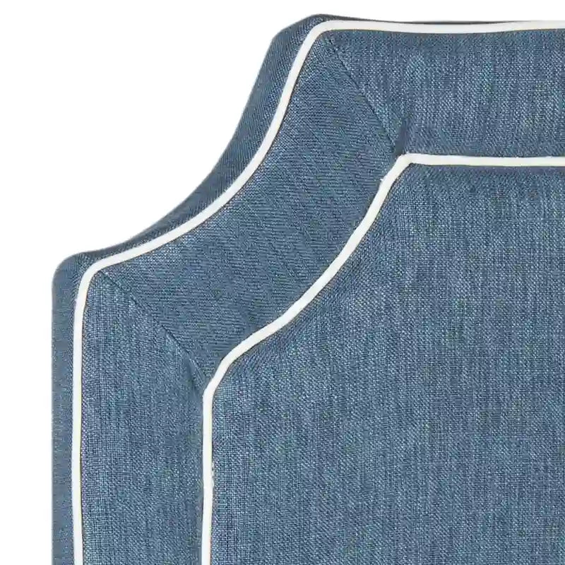 Tête de lit en lin gris anthracite avec passepoil gris clair