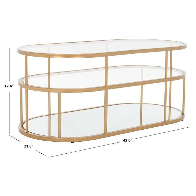 Table basse à 3 étagères - 42 L x 21 P x 17 H - 42lx21px17h