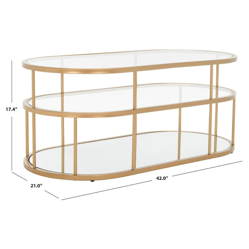 Table basse à 3 étagères - 42 L x 21 P x 17 H - 42lx21px17h