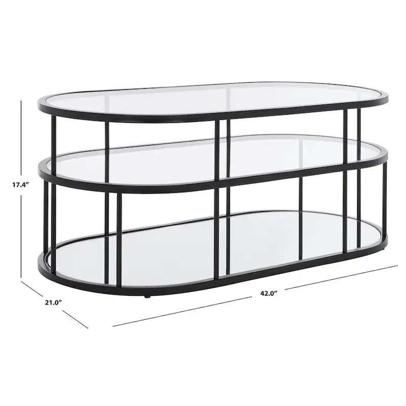 Table basse à 3 étagères - 42 L x 21 P x 17 H - 42lx21px17h