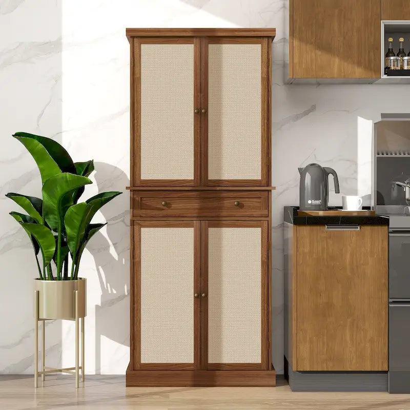 Armoire 4 portes avec 1 tiroir et 4 étagères intérieures réglables