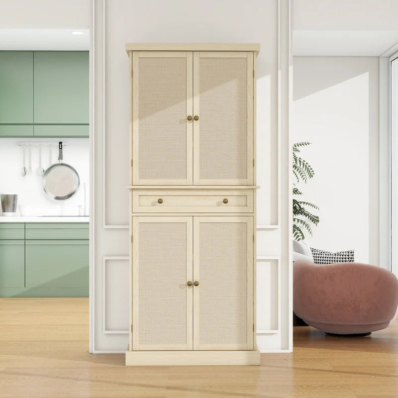 Armoire 4 portes avec 1 tiroir et 4 étagères intérieures réglables