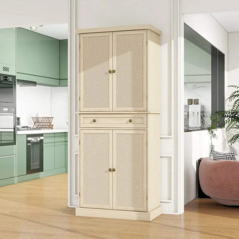 Armoire 4 portes avec 1 tiroir et 4 étagères intérieures réglables