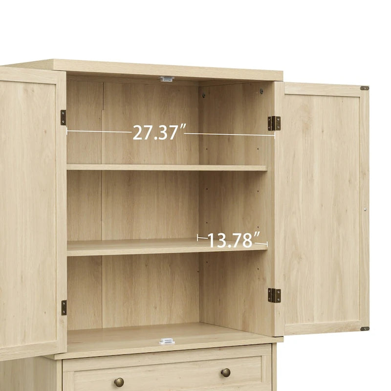 Armoire 4 portes avec 1 tiroir et 4 étagères intérieures réglables