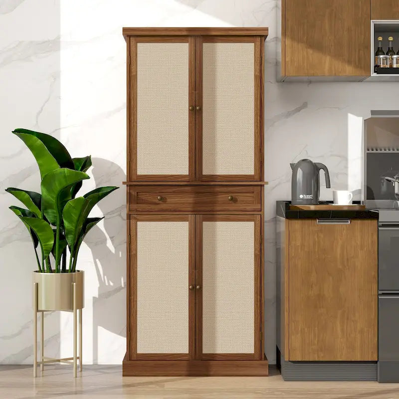Armoire 4 portes avec 1 tiroir et 4 étagères intérieures réglables