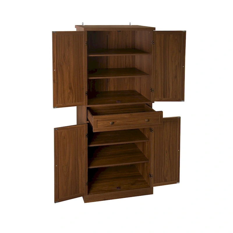 Armoire 4 portes avec 1 tiroir et 4 étagères intérieures réglables