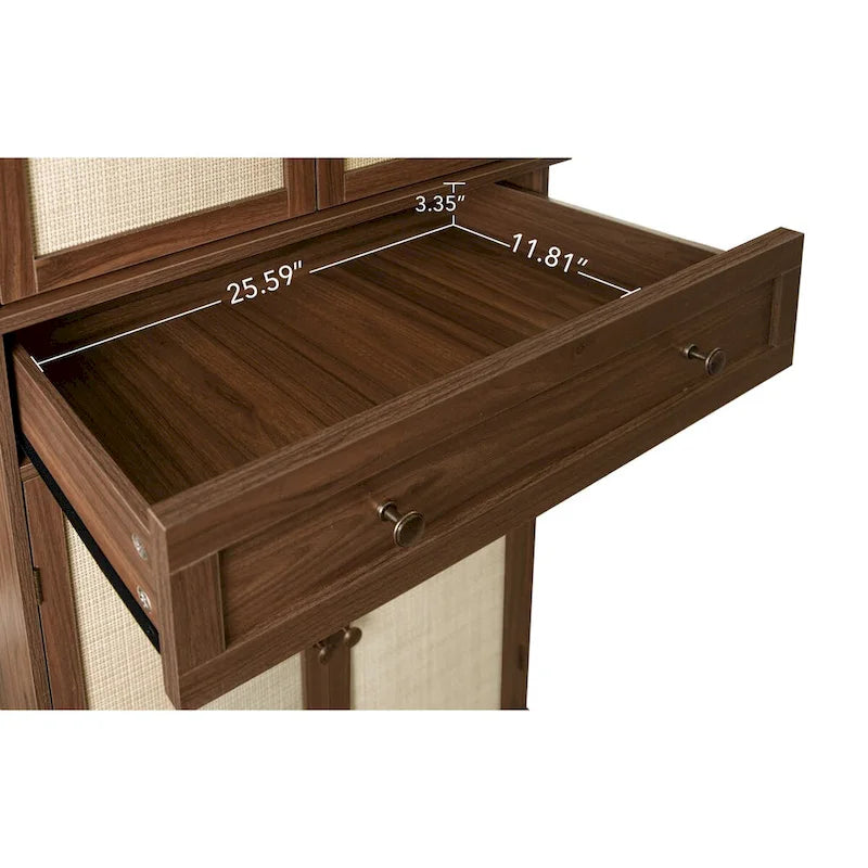 Armoire 4 portes avec 1 tiroir et 4 étagères intérieures réglables