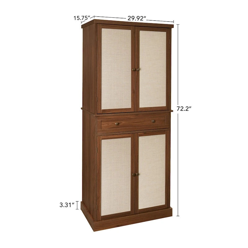 Armoire 4 portes avec 1 tiroir et 4 étagères intérieures réglables