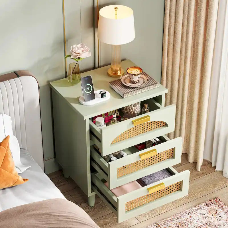 Table de chevet 20 pouces, commode de rangement en bois à 3 tiroirs pour chambre à coucher