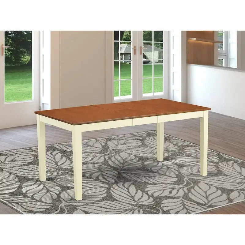 Table de salle à manger moderne - plateau de table de cuisine rectangulaire avec rallonge papillon (options de couleur de finition)