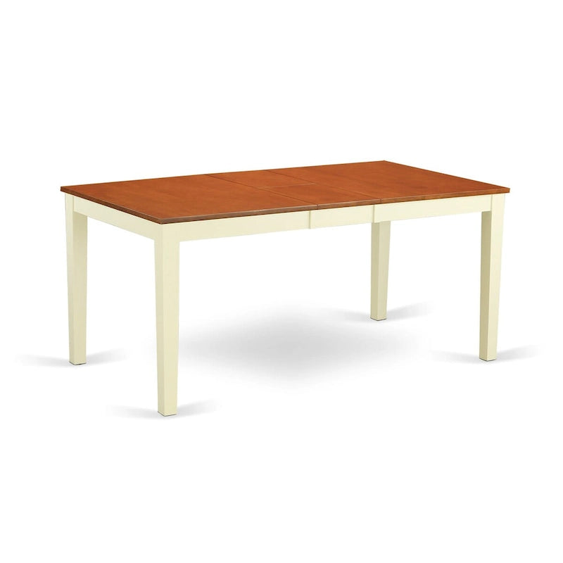 Table de salle à manger moderne - plateau de table de cuisine rectangulaire avec rallonge papillon (options de couleur de finition)