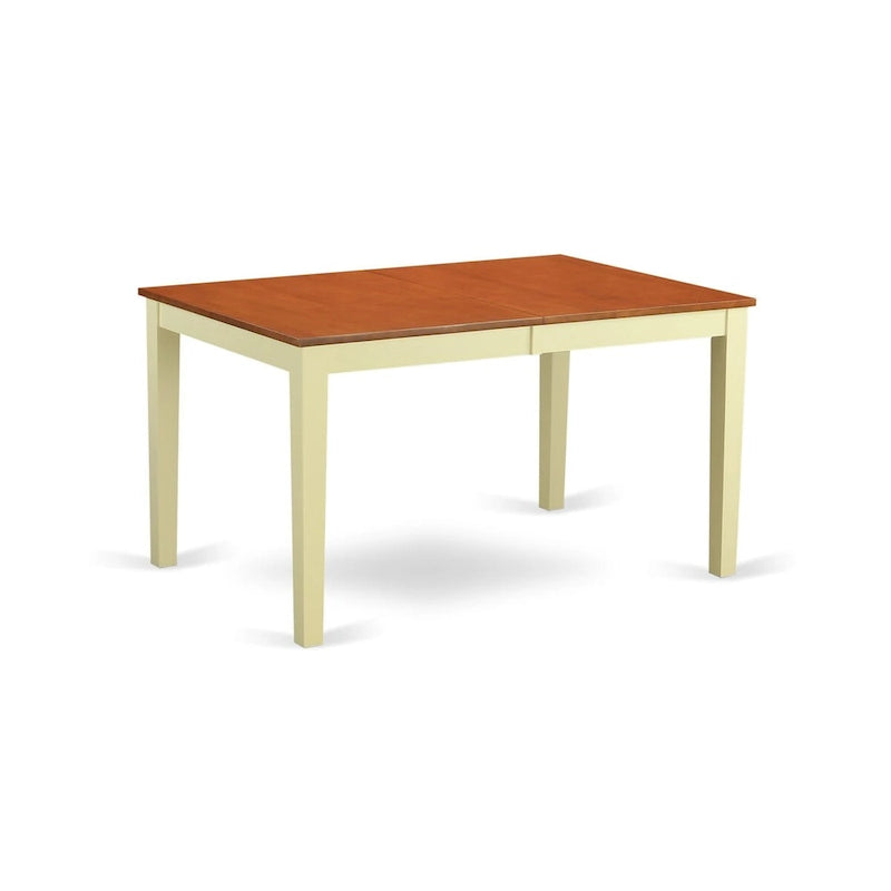 Table de salle à manger moderne - plateau de table de cuisine rectangulaire avec rallonge papillon (options de couleur de finition)