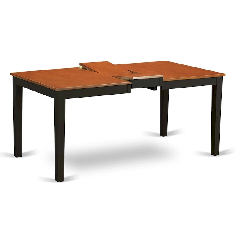 Table de salle à manger moderne - plateau de table de cuisine rectangulaire avec rallonge papillon (options de couleur de finition)