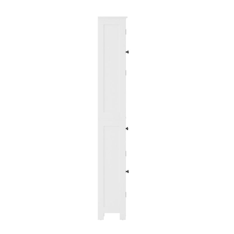 Colonne de rangement pour linge autoportante de style ferme (avec étagères, tiroirs et portes d'armoire)