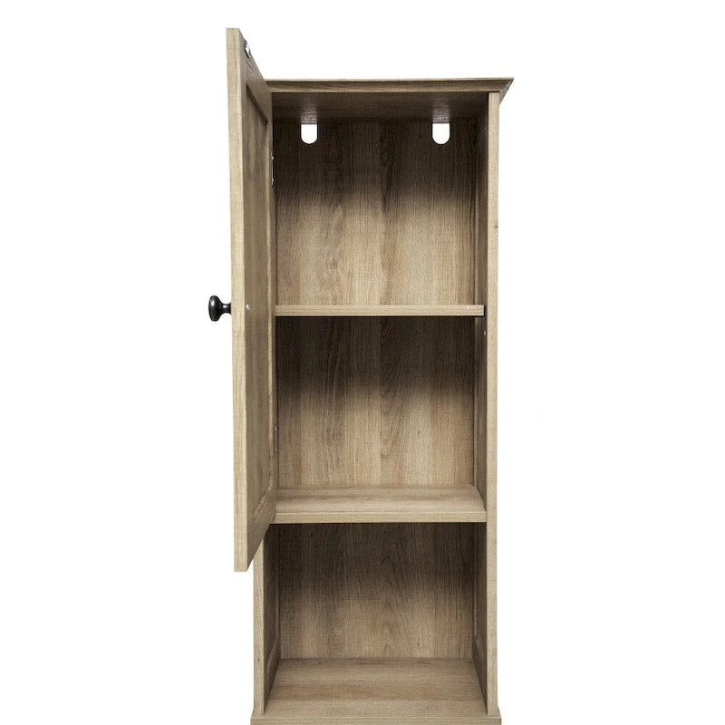 Colonne de rangement pour linge autoportante de style ferme (avec étagères, tiroirs et portes d'armoire)