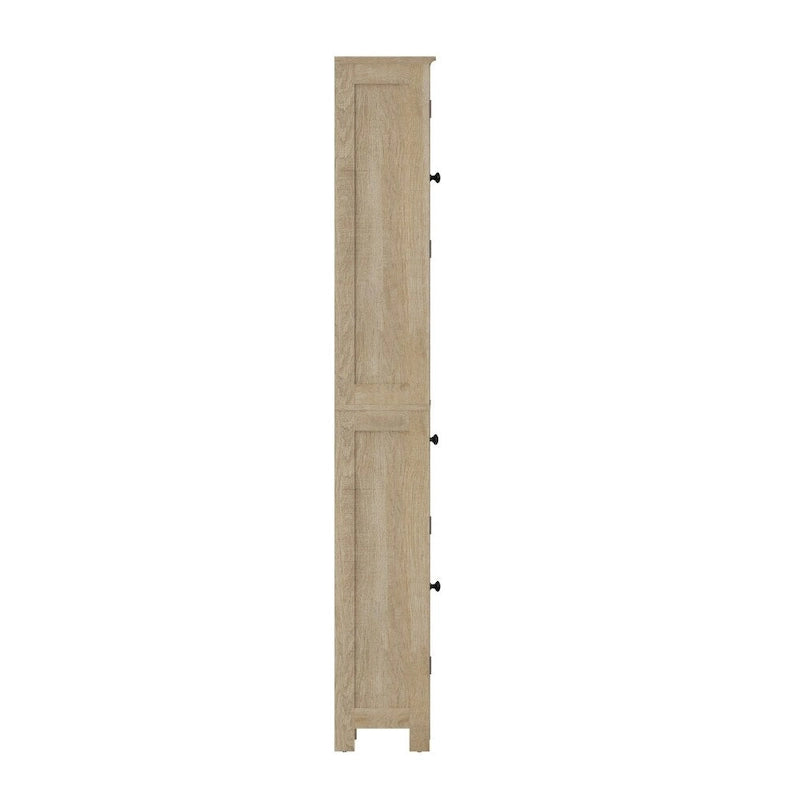 Colonne de rangement pour linge autoportante de style ferme (avec étagères, tiroirs et portes d'armoire)